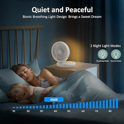 shinic Ultra Quiet Table Fan Battery Operated