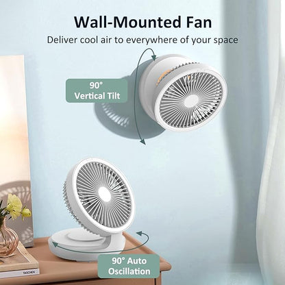 shinic Ultra Quiet Table Fan Battery Operated