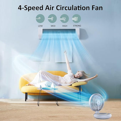 shinic Ultra Quiet Table Fan Battery Operated